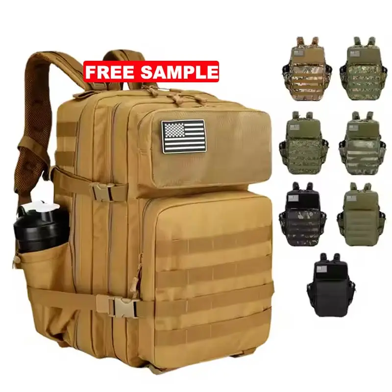 Wholesale Outdoor Sports Gym Bag Travel Hiking Hunting Range Waterproof Camo Molle Tactical Backpack For Camping Mountaineering