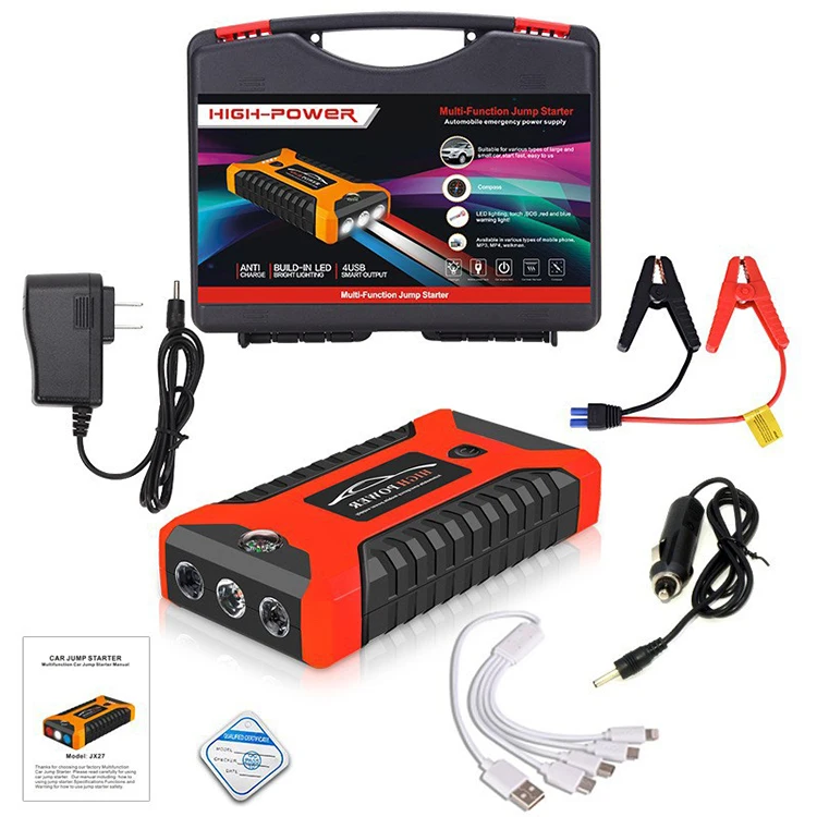 12V  600A Gasoline Car General Purpose Battery 99800mAh Tire inflator 150PSI Portable Car Jump Starter with Air Compressor