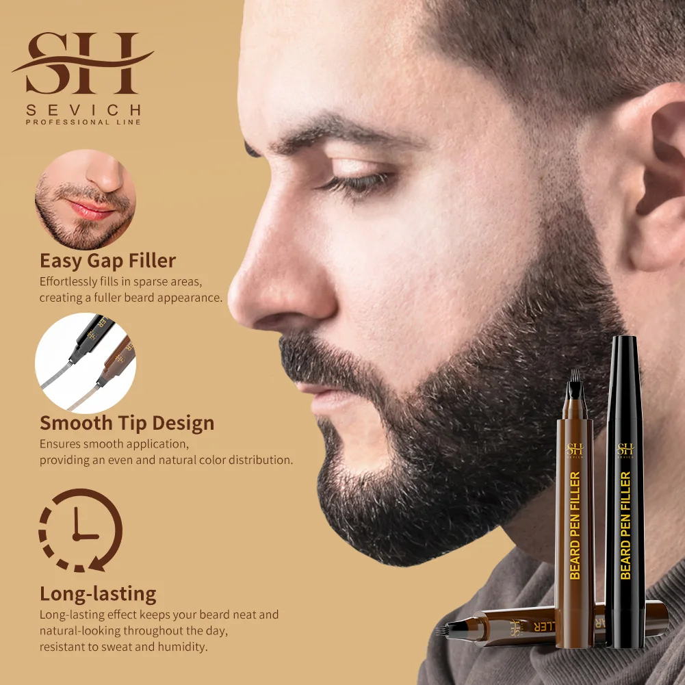 Beard Styling Filler Pen Makeup Brush Thickening Hair Beard Root Touch Up Powder Pen For Men Facial Care
