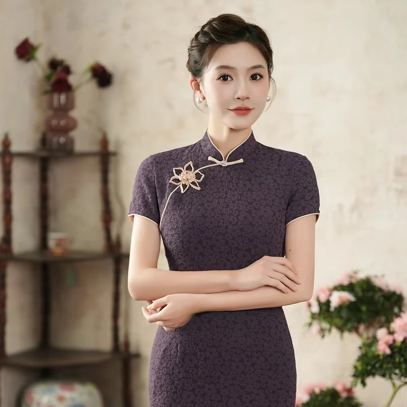 Лидер продаж улучшенные вечерние платья Qipao в китайском стиле женское платье для церемонии длинное с шелковой вышивкой Cheongsam