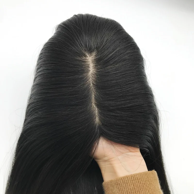 FindVirginHair Silk Top Thin Skin Injected Base Clip Human Hair Topper Pieces For White Women Virgin Natural Hair Patch