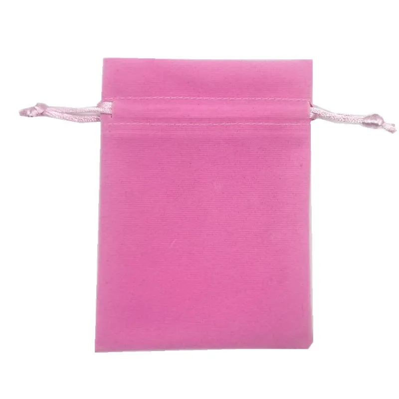 Custom  Small Pink Velvet bag for jewelry  velvet hair bags velvet bag with logo printing