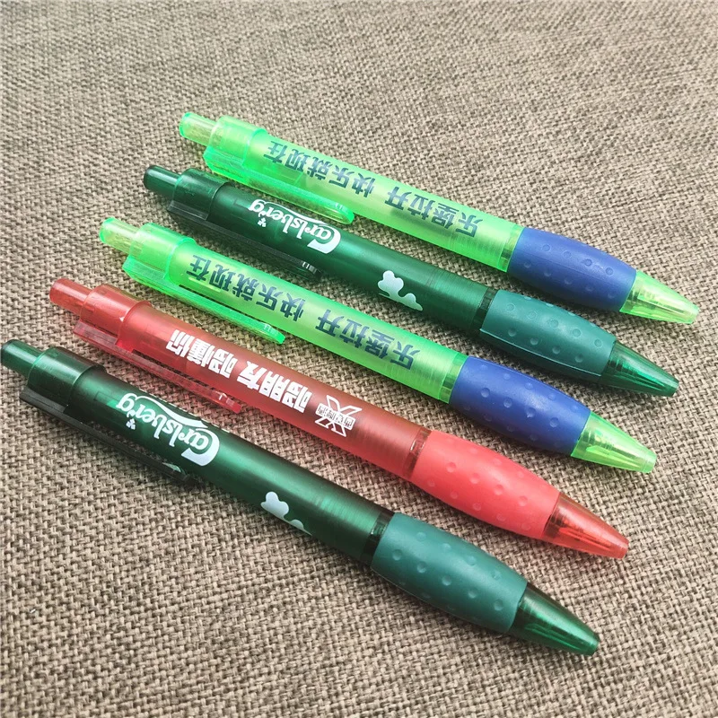 Restaurant medicine promotional gift premium green plastic ballpoint pen with custom logo printed