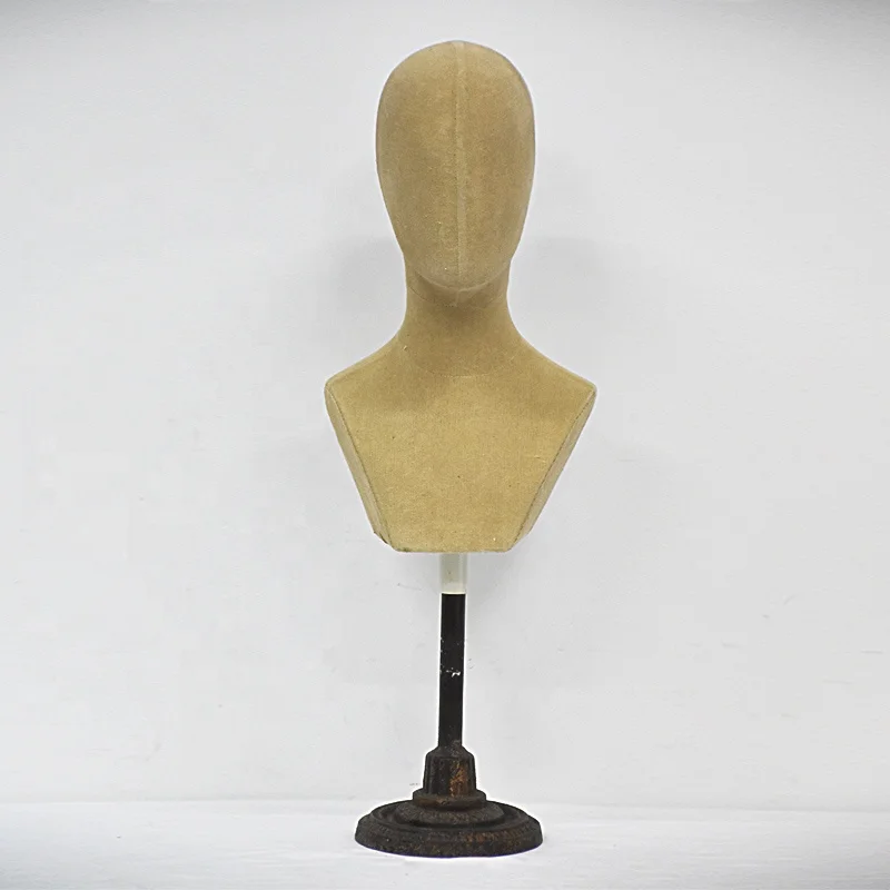 Luckywind Vintage Rustic Body Form Mannequin With 3 Tired Wooden Shelf