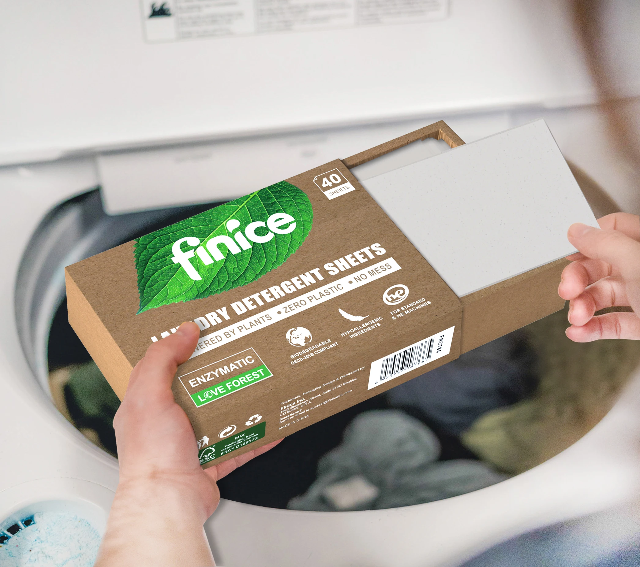 finice New trending plant extract based biodegradable eco-strips laundry detergent sheets