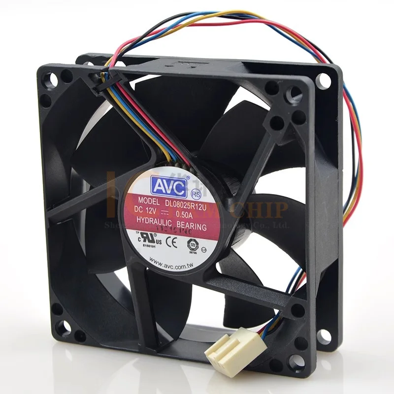 DL08025R12U 12V 0.50A 8CM 4-pin/wire CPU chassis PWM speed regulation cooling fan