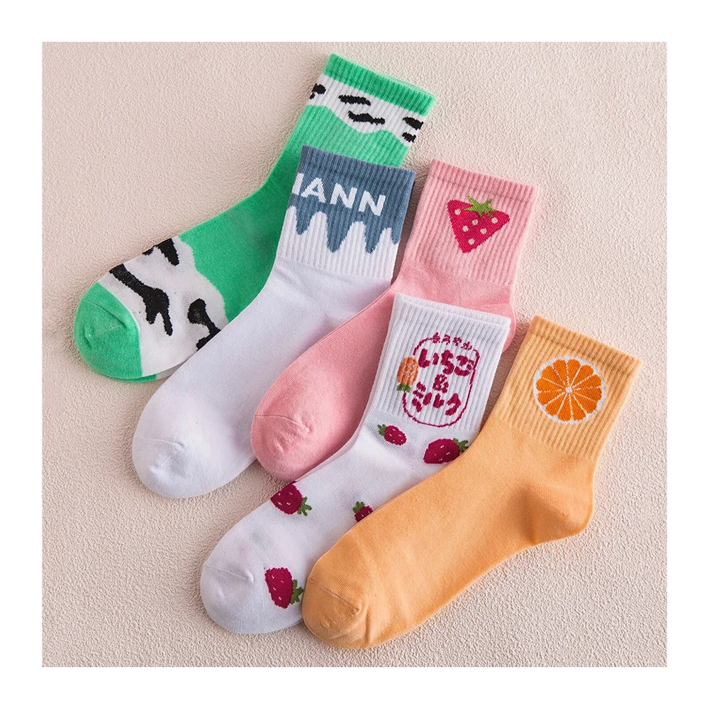Socks Uron Cartoon Cute Hip-hop Skateboard Custom Socks Soft Cotton Popular Couples Cartoon Women Girl Socks from zhejiang