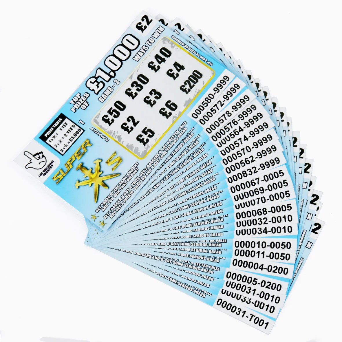 Custom Paper Lottery Tickets Printing Scratch Cards for Scratch and Win cards