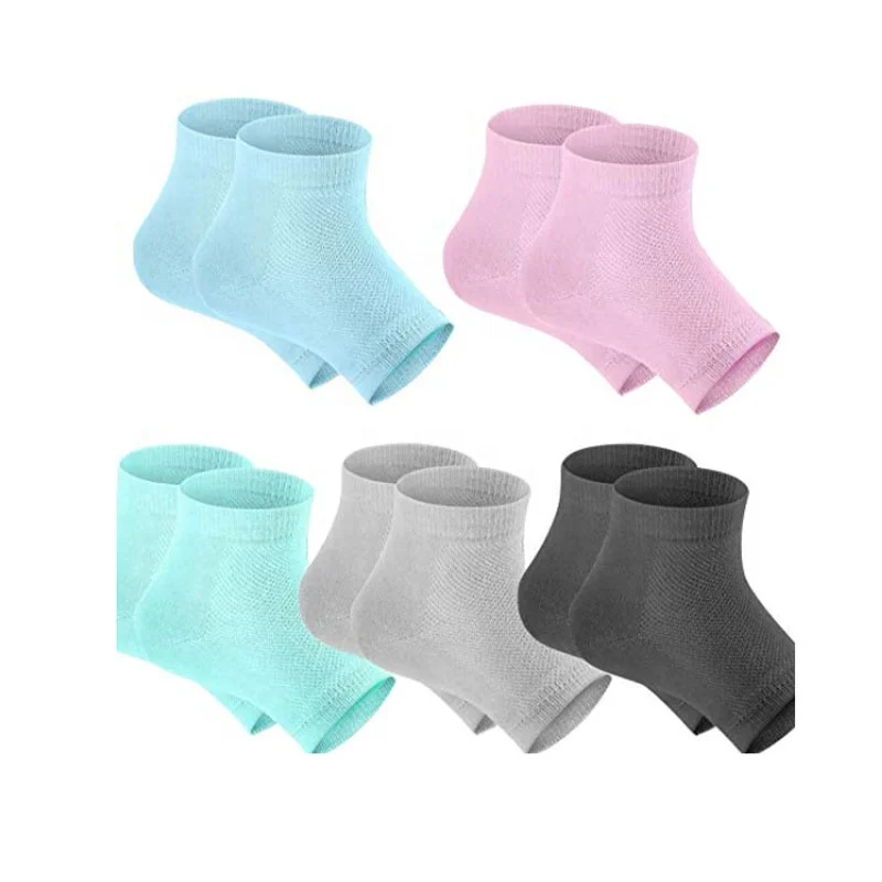 Изготовленные на заказ Увлажняющие гелевые носки для пяток силиконовые носки для ухода за ногами увлажняющие восстанавливающие предотвращающие трещины увлажняющие силиконовые гелевые носки для пяток