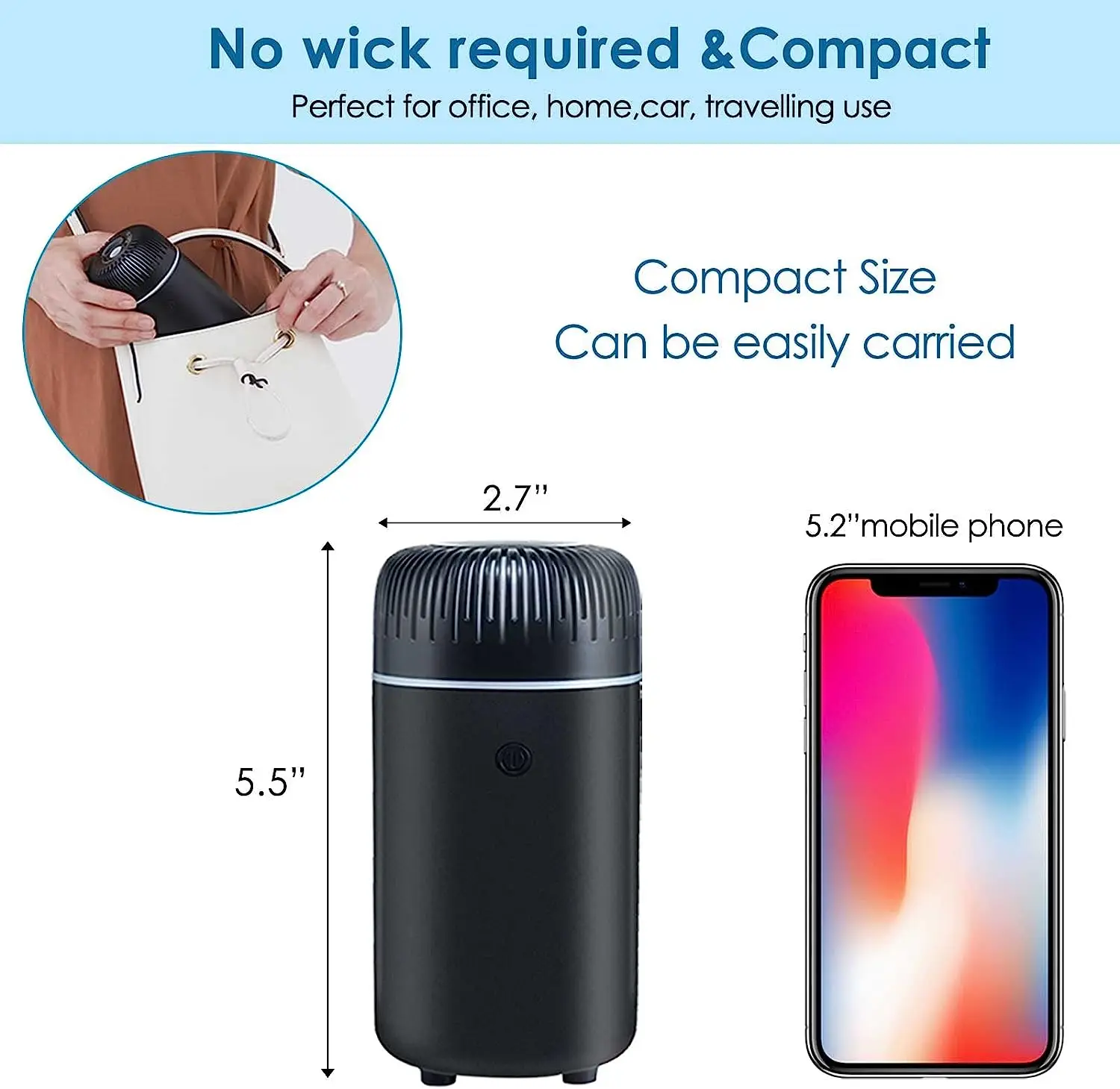 Mini Car Scent Aroma Diffuser 5V Essential Oil Humidifier Diffusers USB Essential Oil Diffuser Mini Ultrasonic Air Humidifier