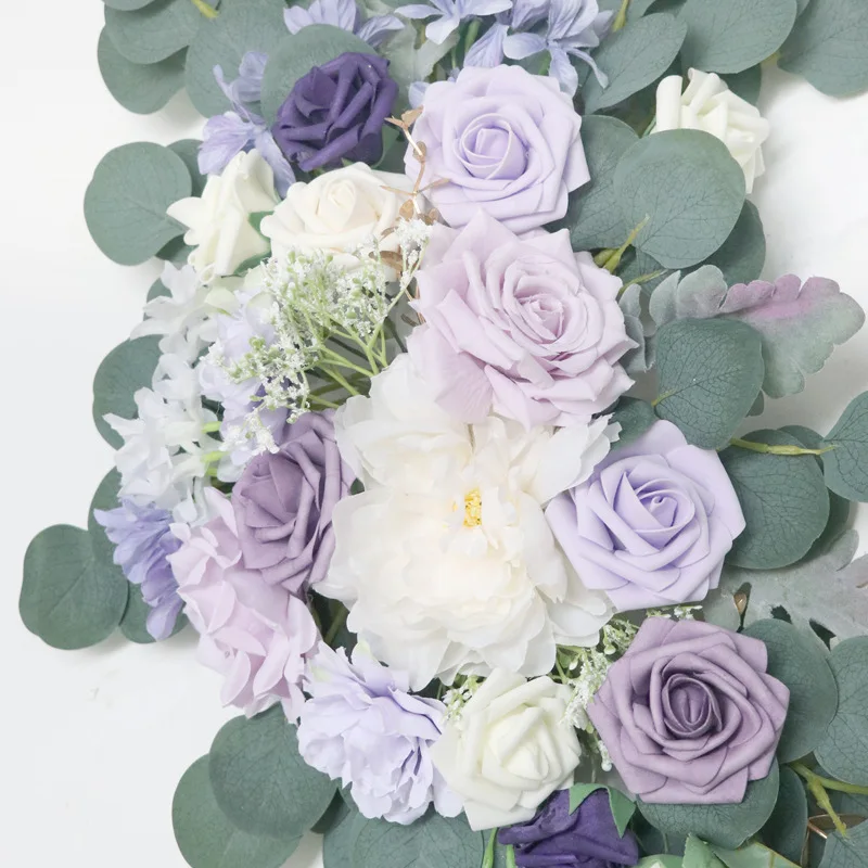 GM044 Simulated Taro Purple Rose Wedding Arch Flower Sets Arrangement Artificial Corner Flower Wedding