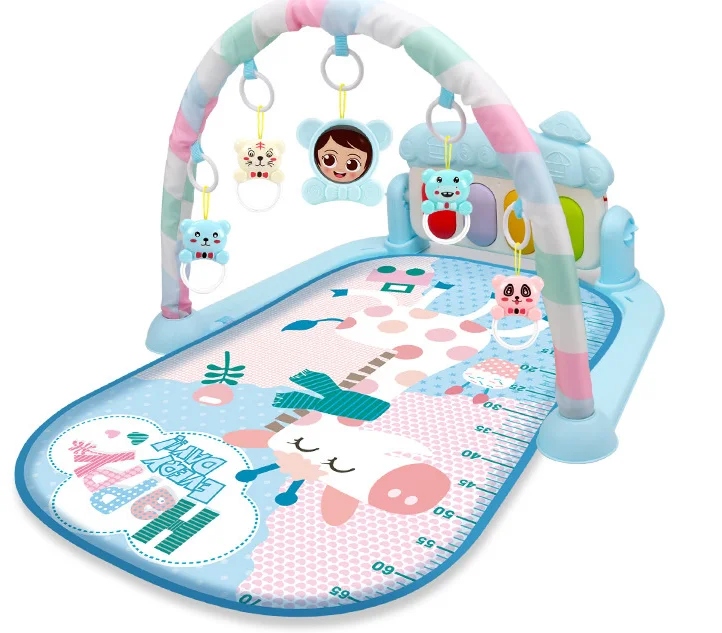 Kids 3 in 1 Fitness Activity Music carpet Baby Gym Fun Activity Kids Play Mat With Detachable Hanging Toys Floor Playmat