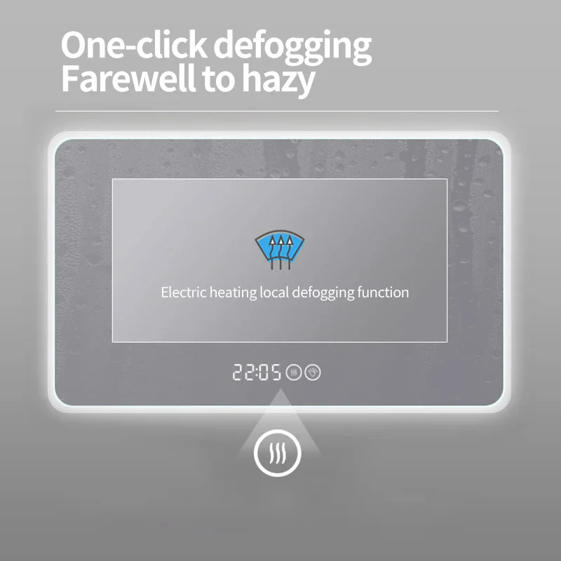 2022 Hot Factory Direct Sale Creative Irregular Shaped Half Round Make Up Led Mirror