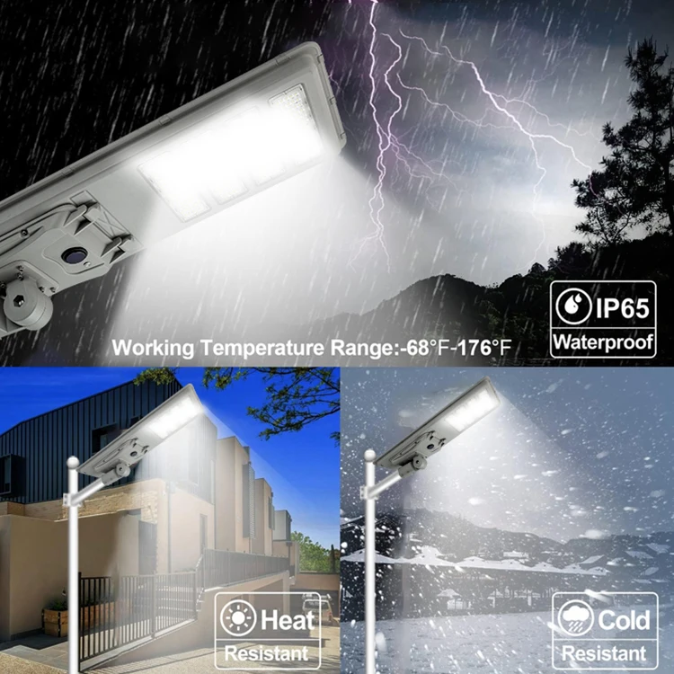 Time Control Radar Sensor Road Outdoor Waterproof Ip65 60 80 100 w All In One Industrial Led Solar Street Light