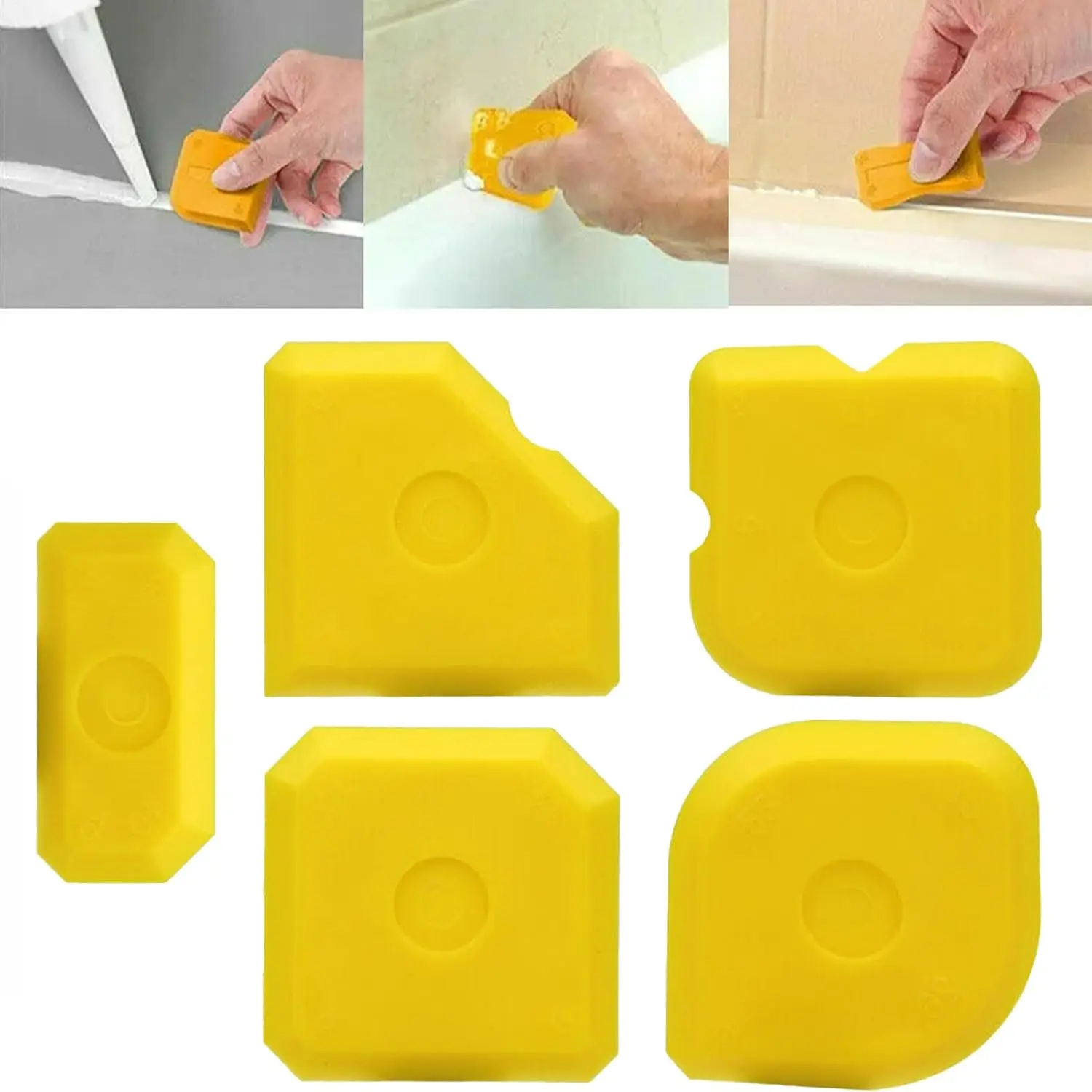 Peaktop  5 Pcs Sealant Finishing Tool, Portable Silicone Former Caulking Kit