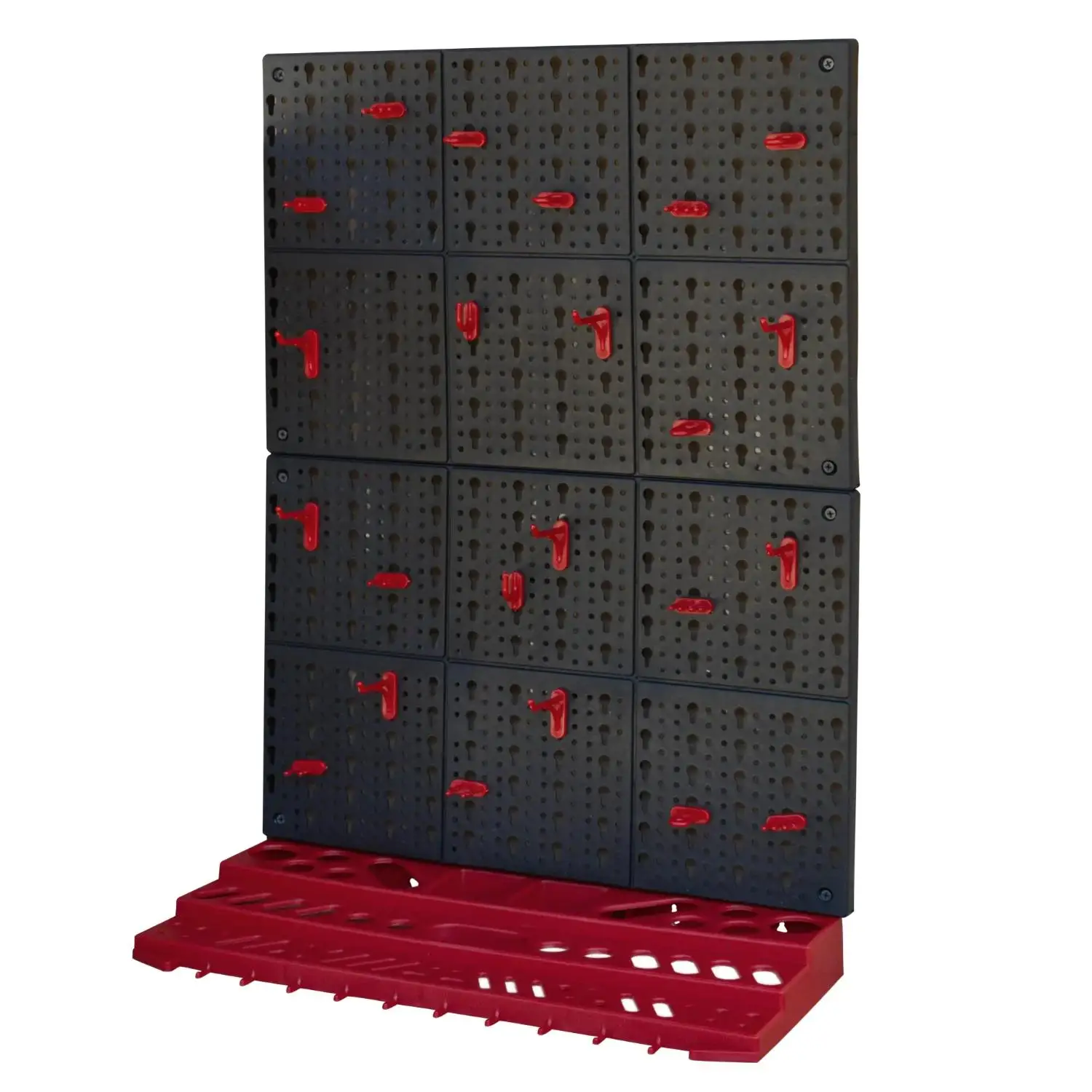 45 pieces wall shelving stacking boxes including tool holder Wall Mounted Pegboard Tool Plastic Boxes Storage For Screws