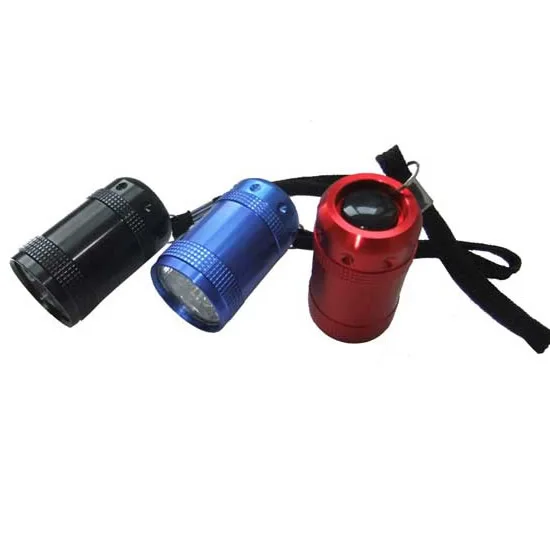 Small Push Button Pocket LED Torch Self Defense Aluminum Flashlight