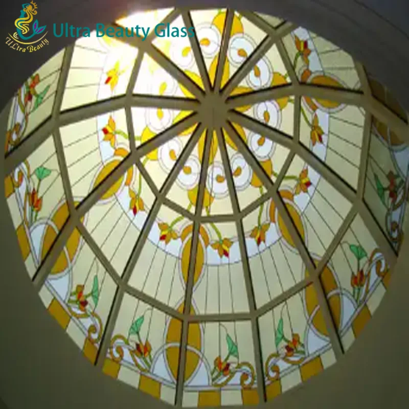 High Quality Customized Design Stained Glass Ceiling Dome Glass for Roof Decoration
