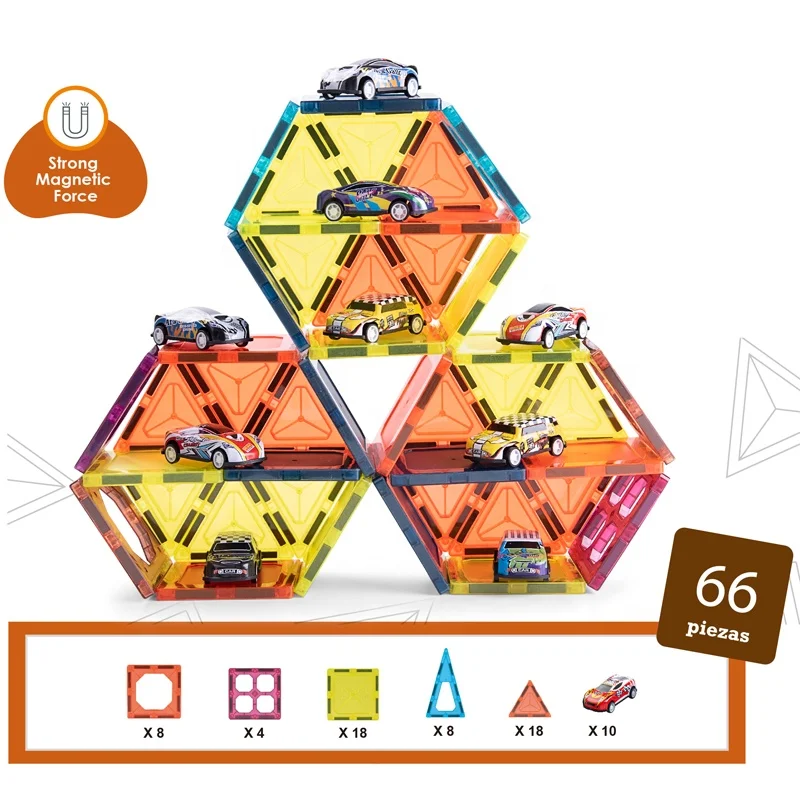 Novelties 2023 Gadgets Juguetes Educational Toddler Toys Preschool DIY Construction Racing Track Magnetic Blocks With Car