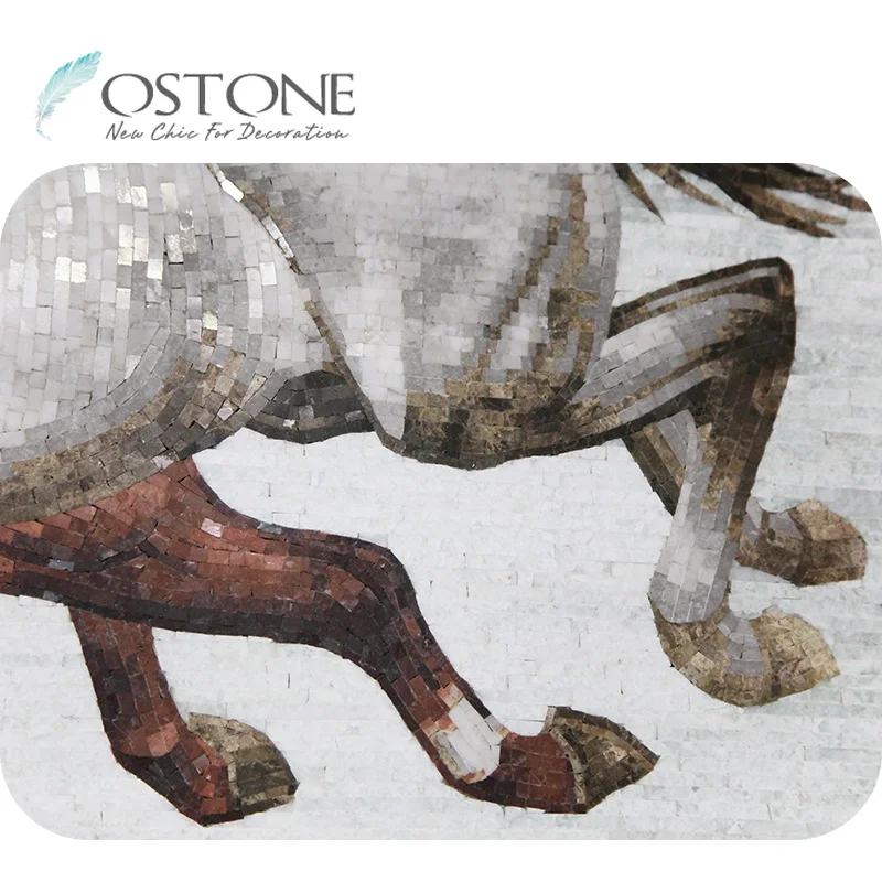 Modern Famous Marble Art Wall Decor Eight Fine Horses Painting