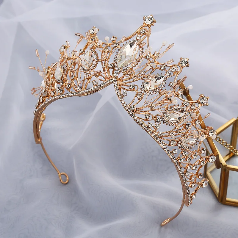 Crown Head wear Bridal Crystal Hair Band Baroque Wedding Dress Alloy Birthday Crown