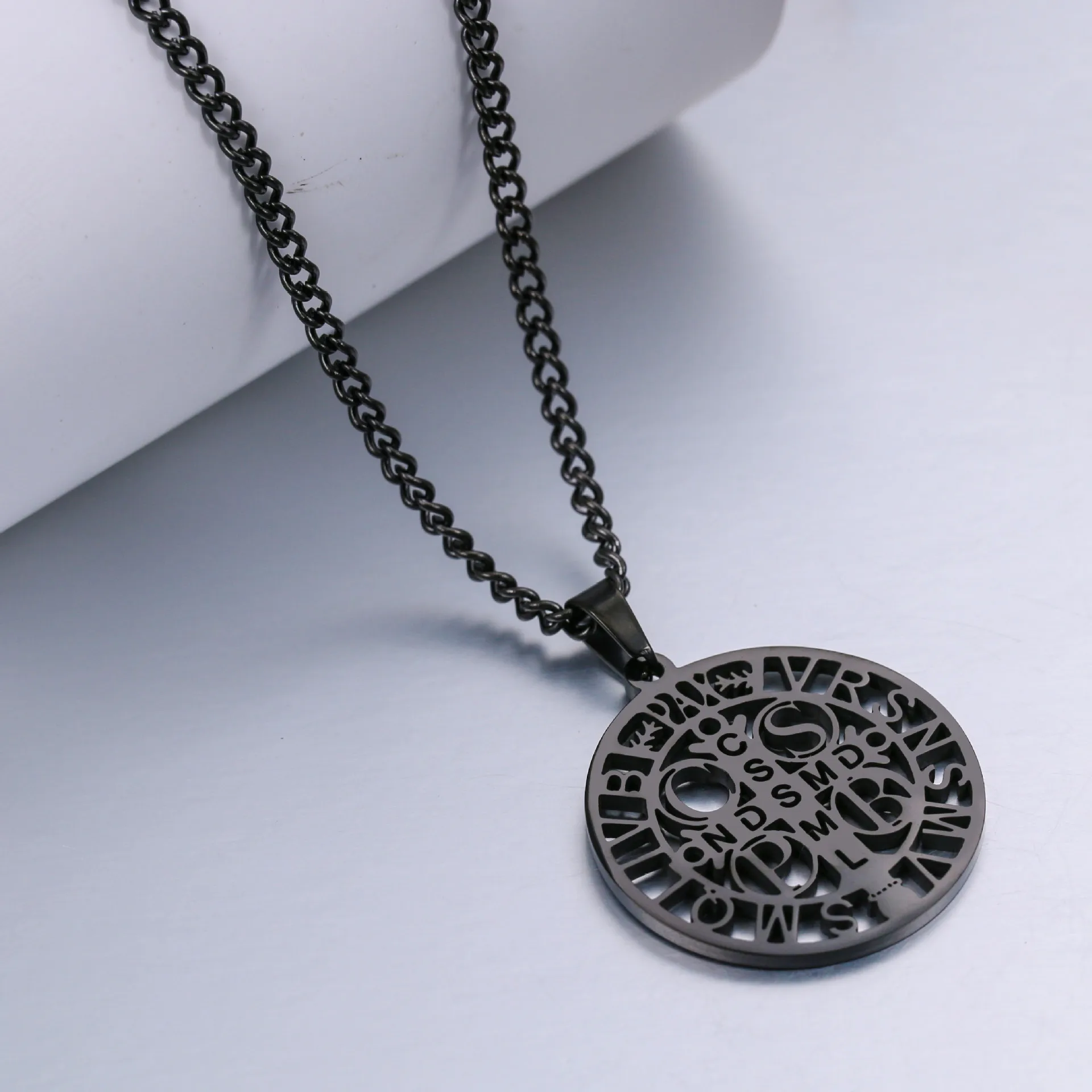 Benedictine Personalized Benedict Card of Exorcist Amulet Jewelry Gift Stainless Steel Exorcism Cross Pendant Necklace for Men