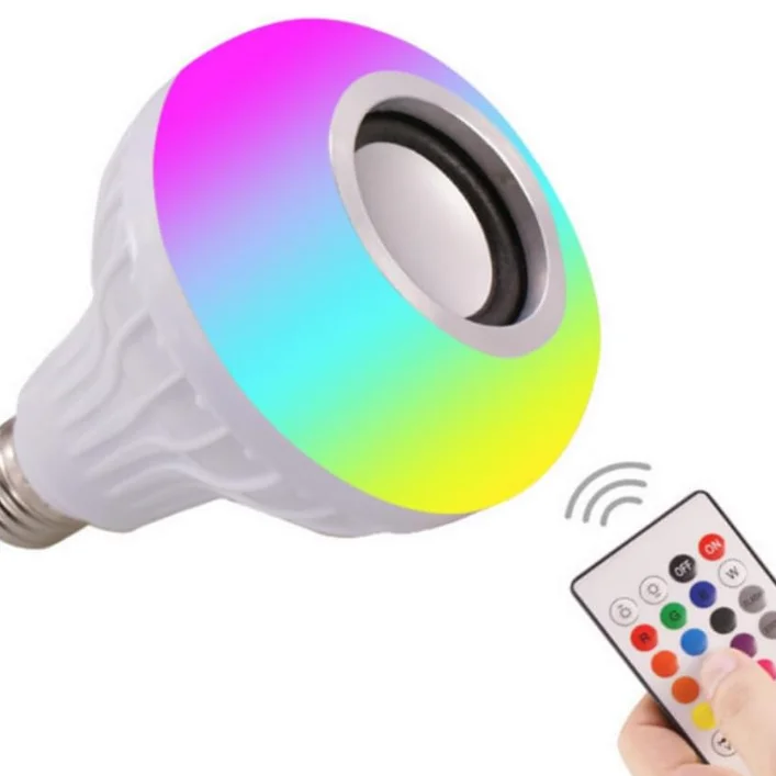 LED RGB Wireless Blue tooth Speaker Bulb Light Music Playing Lamp & Remote E27