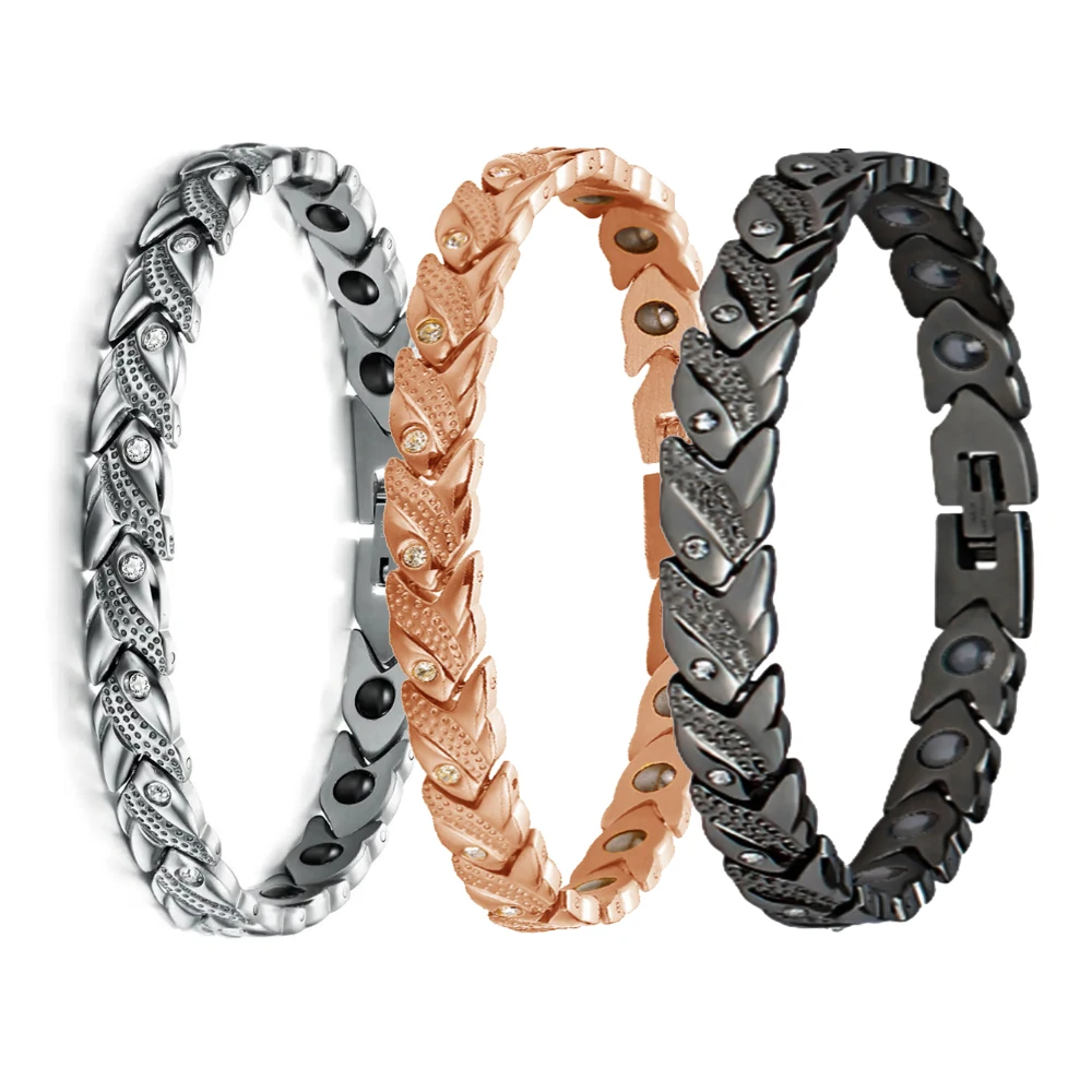 New Arrival Prevent Fatigue Healthy Energy Cuff Bracelet Women Magnetic Titanium Germanium Bracelet