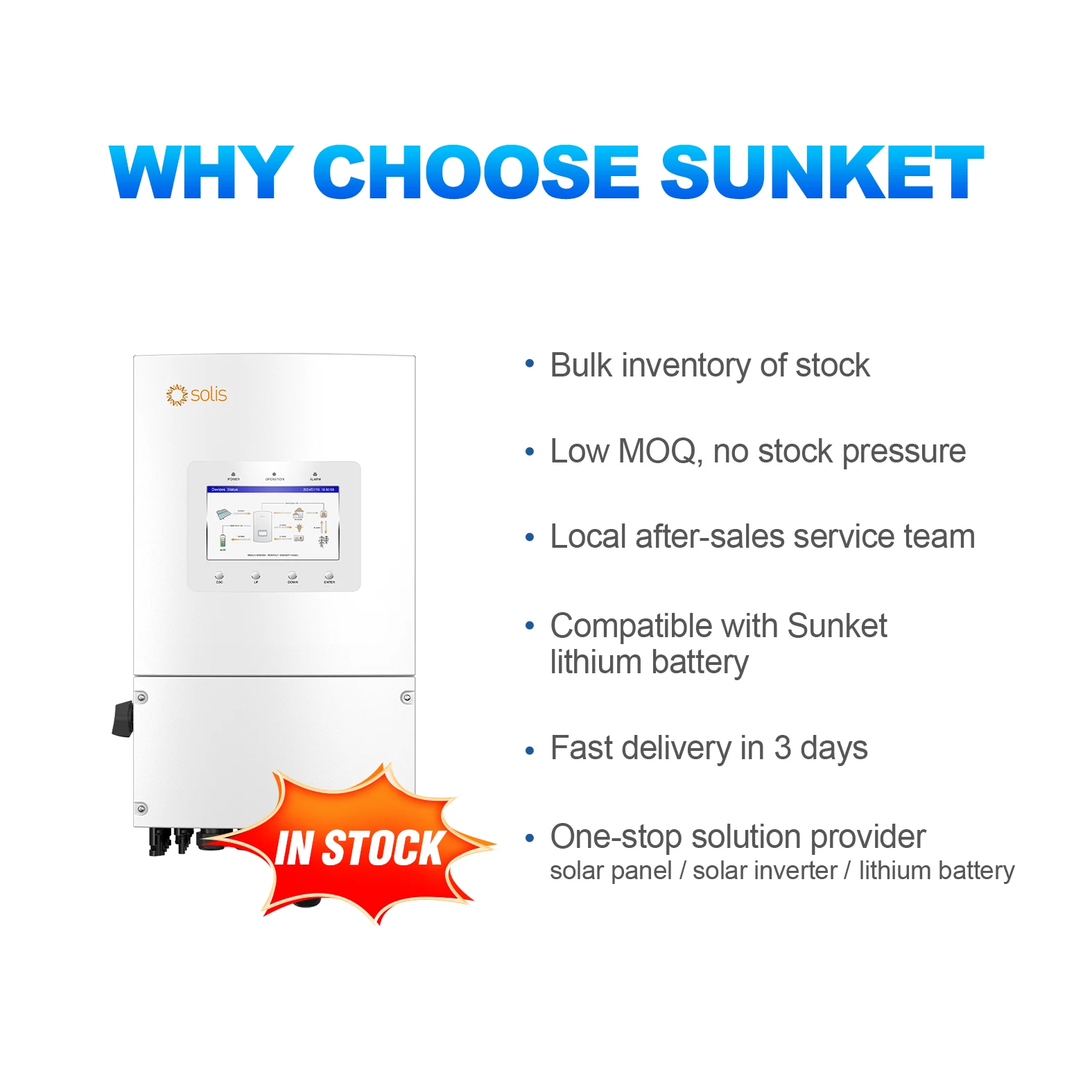 Solis S6-EH1P(3-8)K-L-PLUS Hybrid Inverter Low Volta Solar Inverter High Efficiency 60Hz for solar PV system