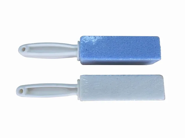 toilet pumice brush stone with the white plastic handle
