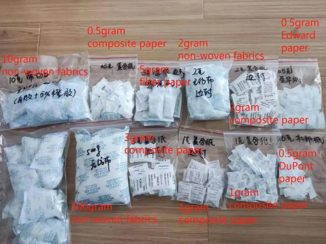 Small package silica gel(2-4mm 5%moisture) desiccant -------2gm with all kinds packing ou your requests