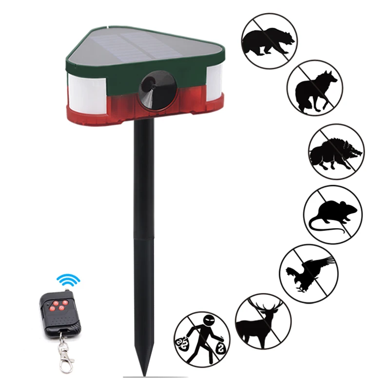 Solar Animals Pest Rat Flashing Alarm Security Siren Squirrel Raccoon Snake Mole Warning Motion Detection Repeller for Farm