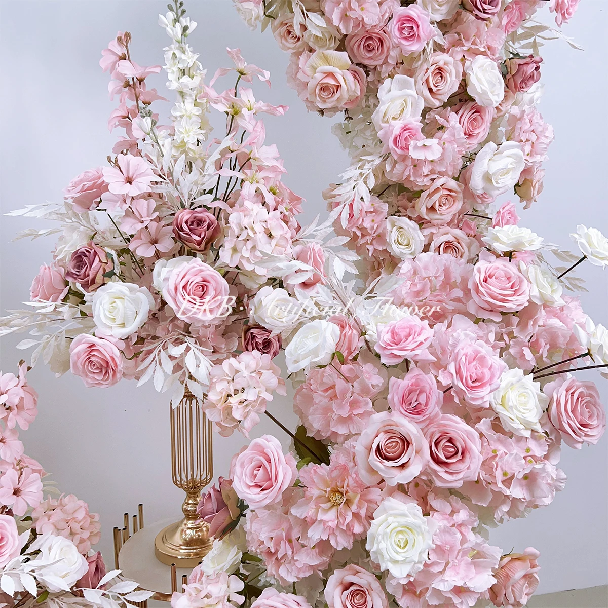 Wedding decoration & supplies direct Sales Pink White Silk Artificial Flower wedding Centerpieces Table Flower Ball