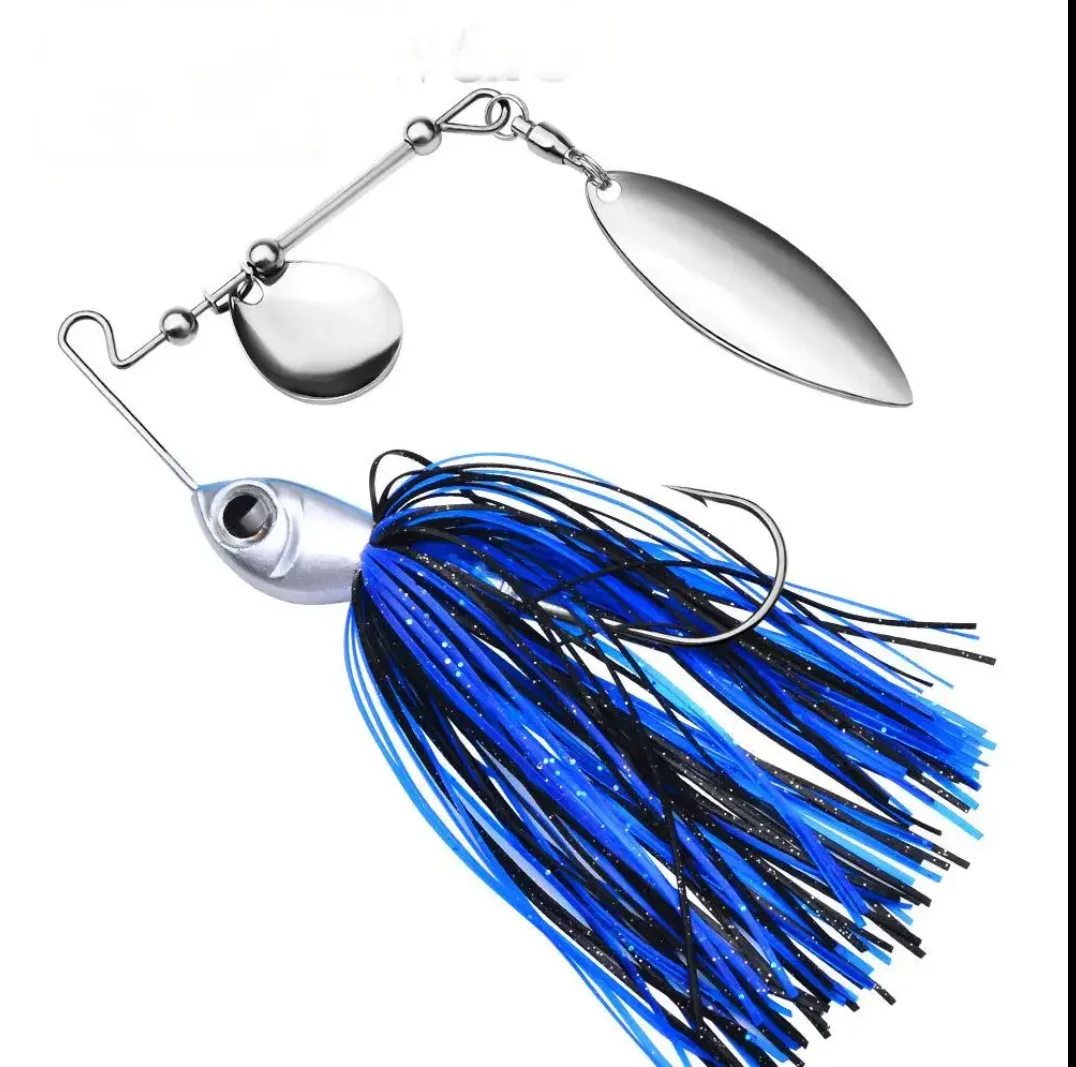10g/14g Spinnerbait Fishing Lure Wire Bait Metal Spinner Buzzbait Swimbait Hook Jig Kit Skirt Peche For Bass Pike Winter