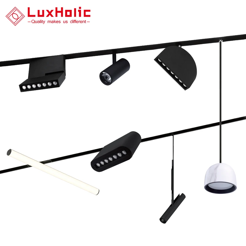 Recessed Dimmable Smart Dali Magnet Linear Rail Light System Aluminum 48v Magnetic Track Light For Hotel Showroom Home