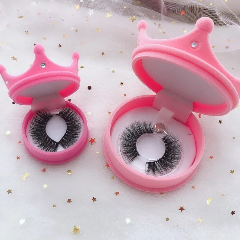 new arrival eyelash package for 2020 private label Crown Lash Box Wholesale Mink Eyelash Case Elegant Box with Lash Holders