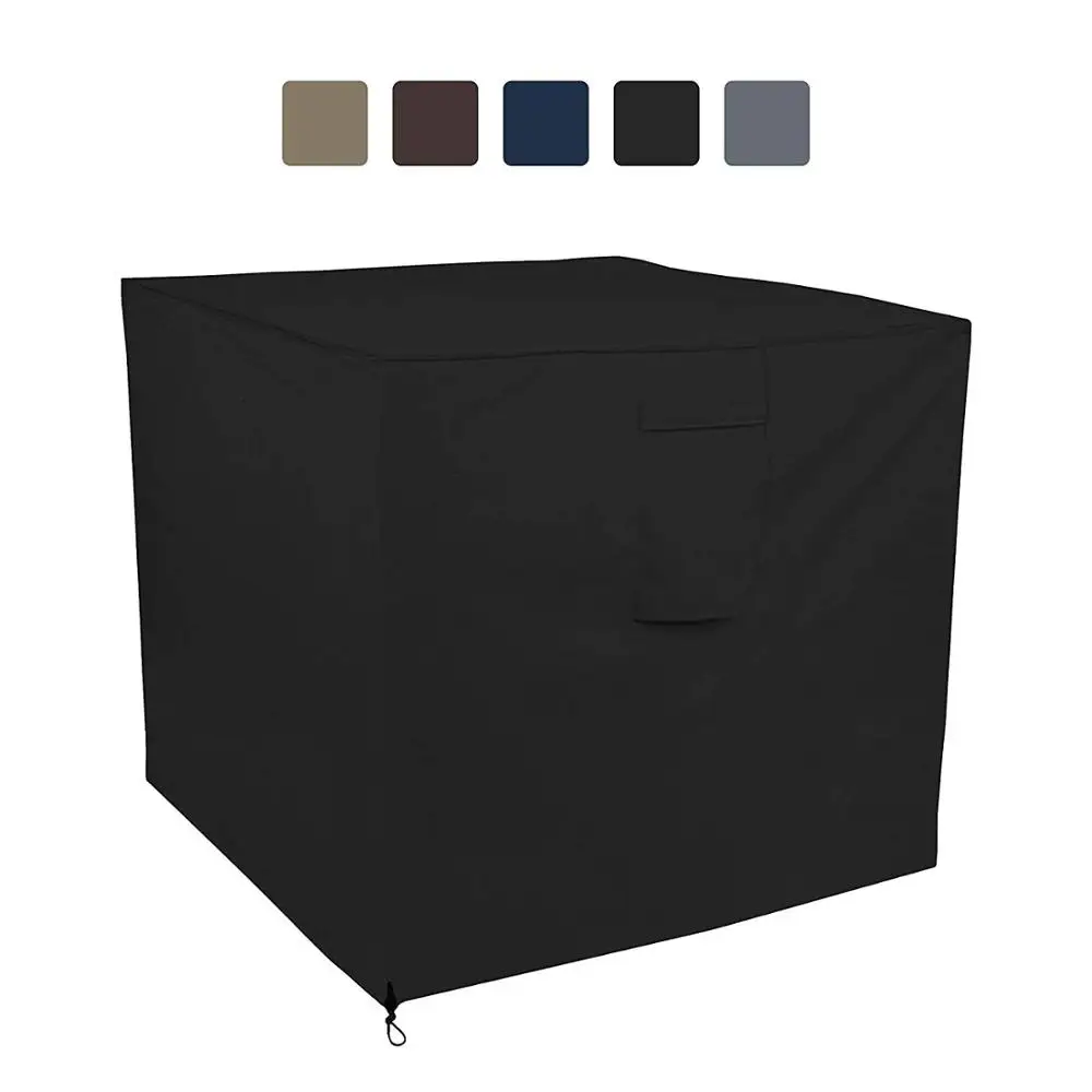 Air Conditioner Cover Waterproof - 100% UV & Weather Resistant PVC Coated Outdoor Furniture Cover with Air Pockets & Draws