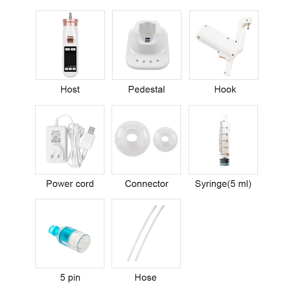 Wireless multi needle mesotherapy skin firm face lifting moisturizing facial ez injector vital injection gun