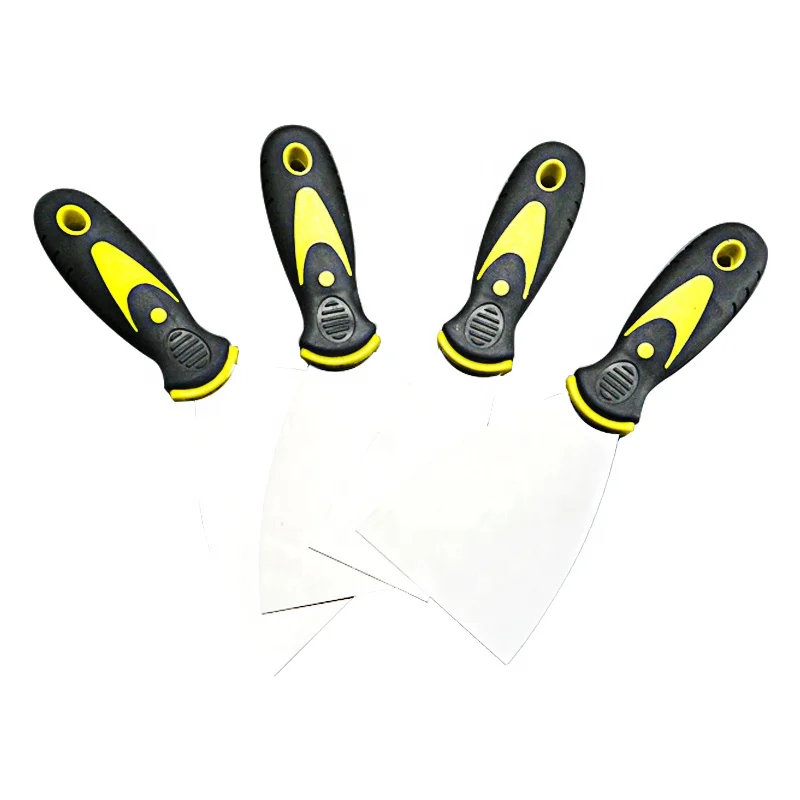 Rubber Handle Putty Knife Stiff Stainless Steel Blade For Wall Repair Home Patching Painting