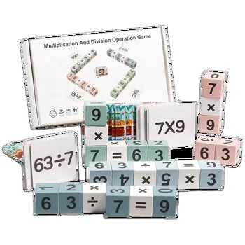 Chengji wood math toy early education puzzle cognition cards addition and subtraction montessori math block game number block
