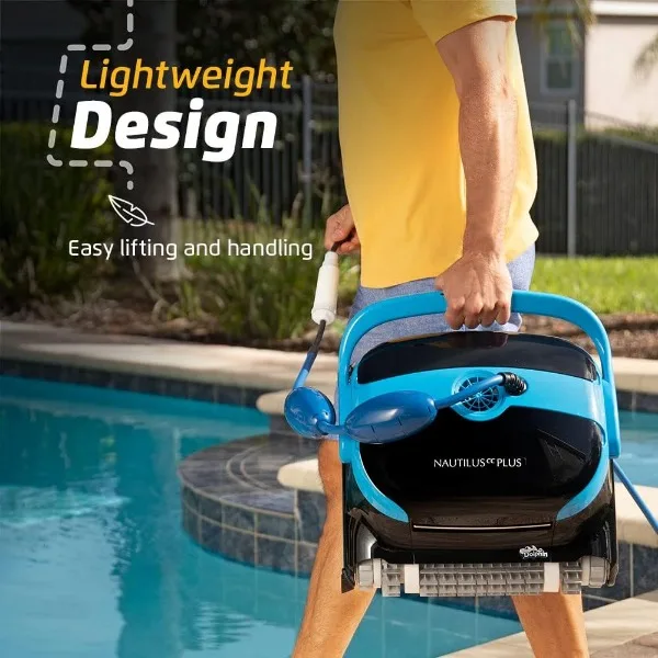 Dolphin Nautilus CC Plus Robotic Pool Vacuum Cleaner Wall Climbing Capability Top Load Filters for Easy Maintenance Ideal