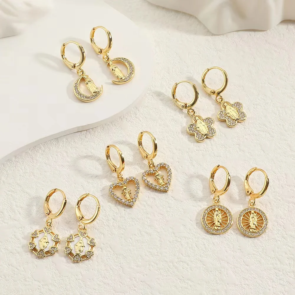 18k 14k gold religious  plated wholesale fancy small gold earrings woman 2015 /ladies earrings designs pictures designs for part