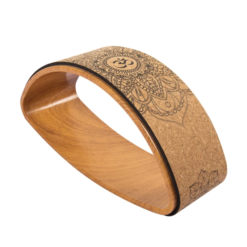 Eco-friendly Durable Back Massage Stretch Solid Fitness Pilates Half Circle Natural Cork Yoga Wheel For Balance Exercise