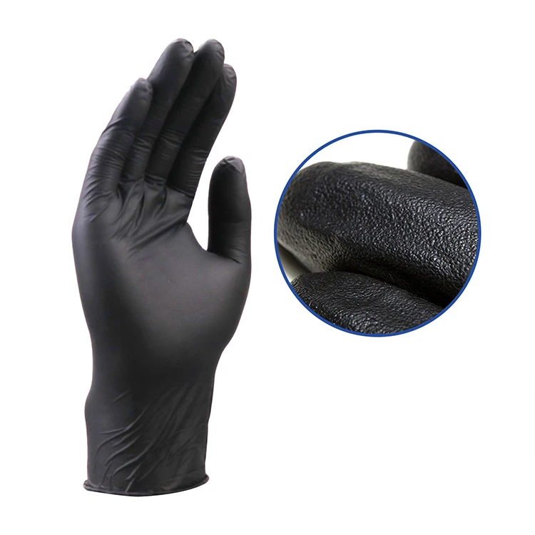 Wholesale Cheap Food Grade Kitchen Disposable Nitrile Vinyl Glove Waterproof Black Nitrile Disposable Gloves 6Mil