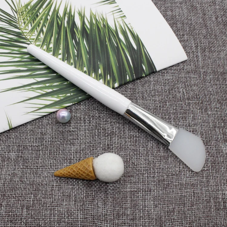 Оптовая продажа, без логотипа, белая деревянная силиконовая маска для лица, кисть для нанесения масок для ухода за кожей