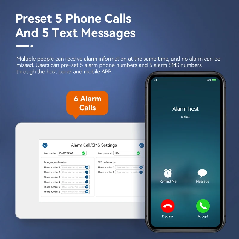 2023 center station Golden Security WiFi 2G Security Alarm System Panel Built-in Siren with 433mhz Sensor Home Alarm