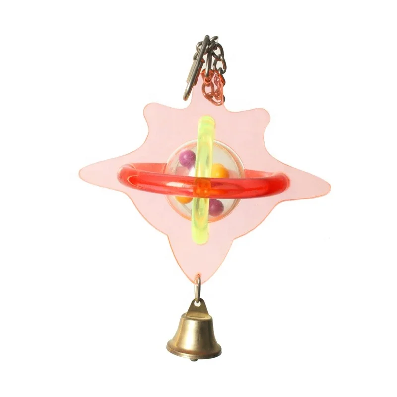 Acrylic bird toy six square star multi-layer foraging toy parrot climbing biter parakee  Ball feeder
