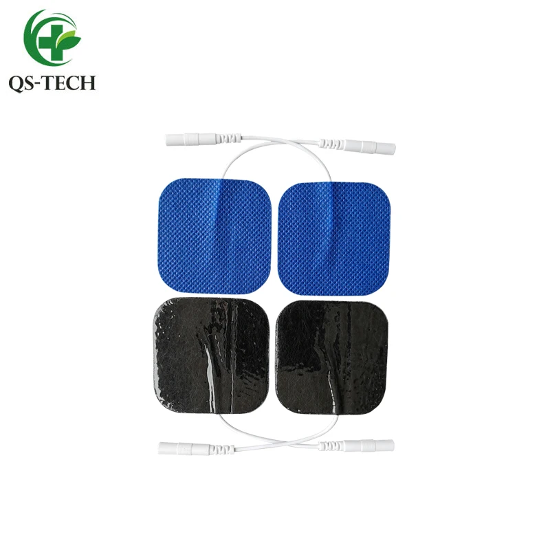 QS-TECH tens unit massage pads Reusable Replacement self adhesive electrode gel pads 50x50 mm