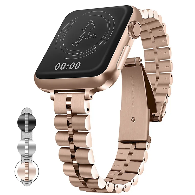 Ремешок из нержавеющей стали для apple Watch Band 6 маленький полукруглый браслет Apple поколения Iwatchse с тремя