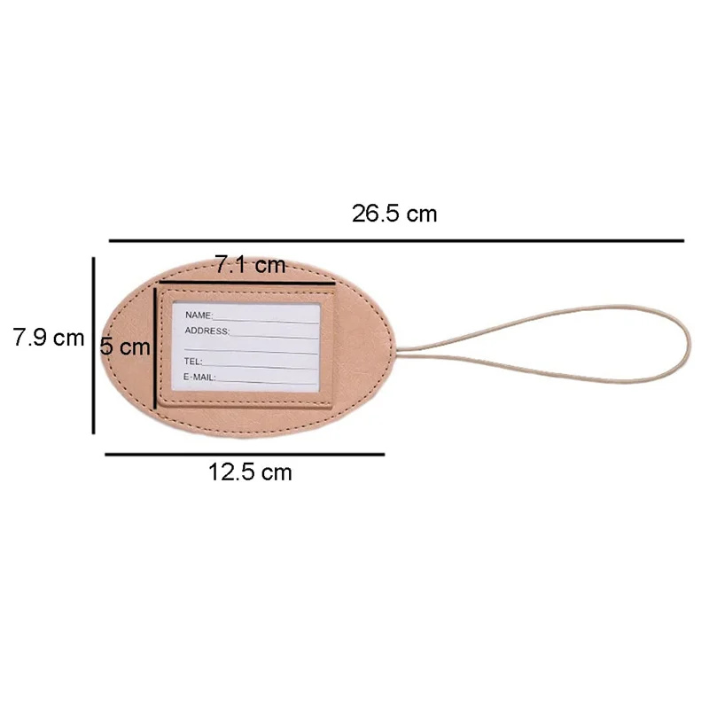 Fashion Travel Accessories Suitcase Tags Waterproof Pu Leather Luggage Tags Baggage Identifications Labels with Elastic Strap